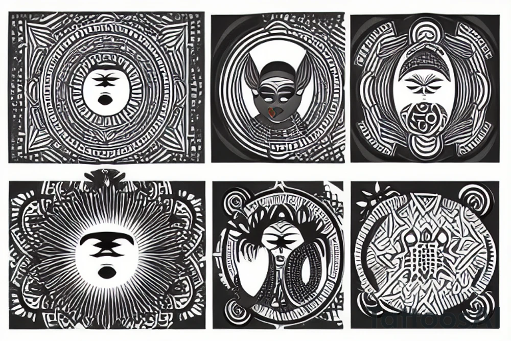 zen africa queen meditate tattoo idea