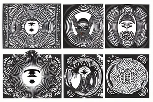 zen africa queen meditate tattoo idea