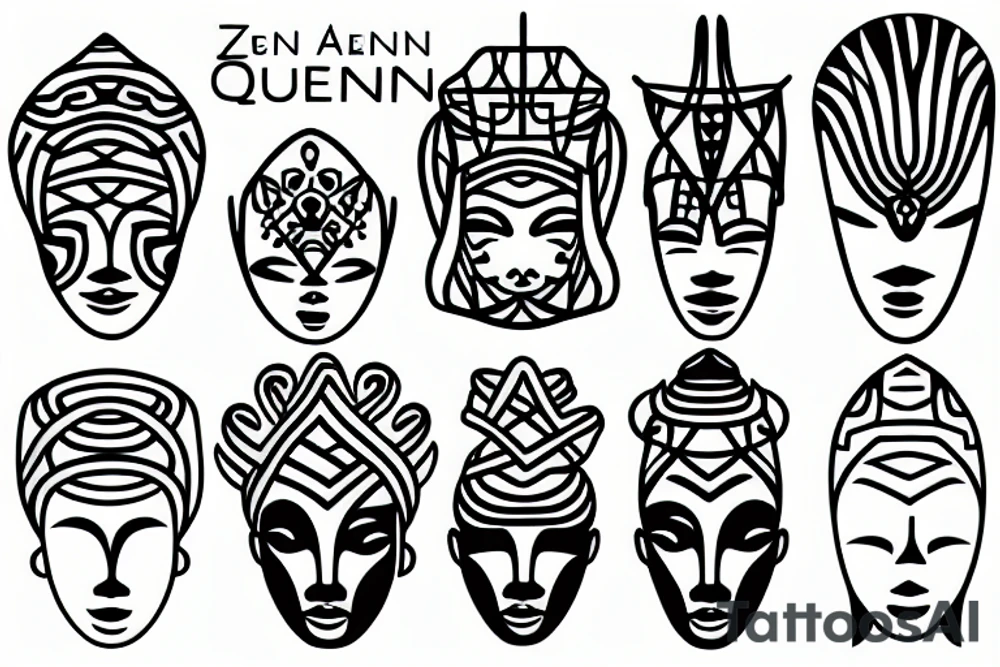 zen africa queen meditate tattoo idea