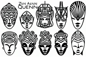 zen africa queen meditate tattoo idea