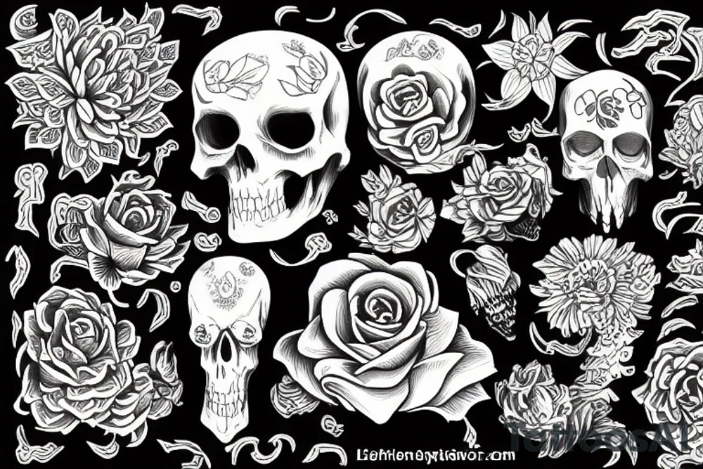 death flower tattoo idea