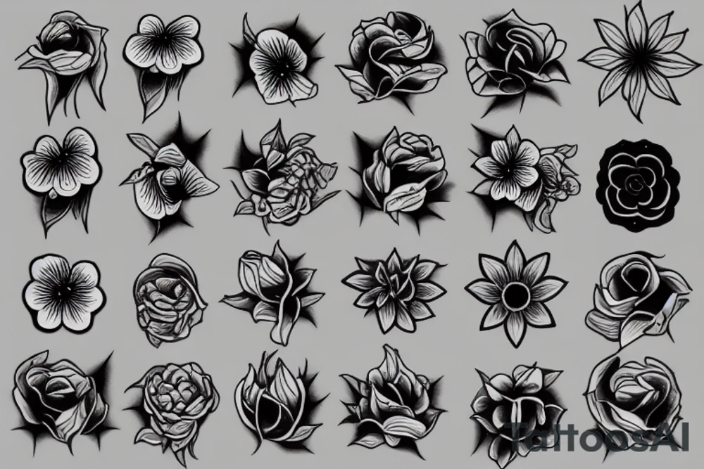 death flower tattoo idea