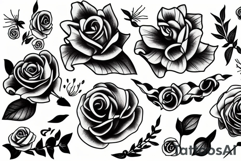 death flower tattoo idea