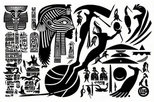 the Egyptian god of night fighting the greek god of day tattoo idea