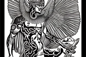the god ra fighting the god zeus tattoo idea