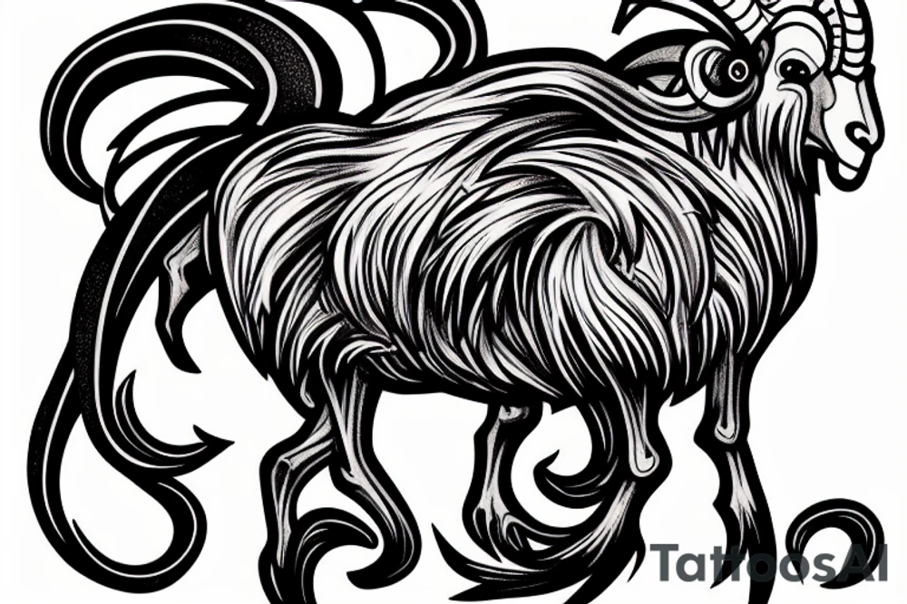 a ram crushing a spider tattoo idea