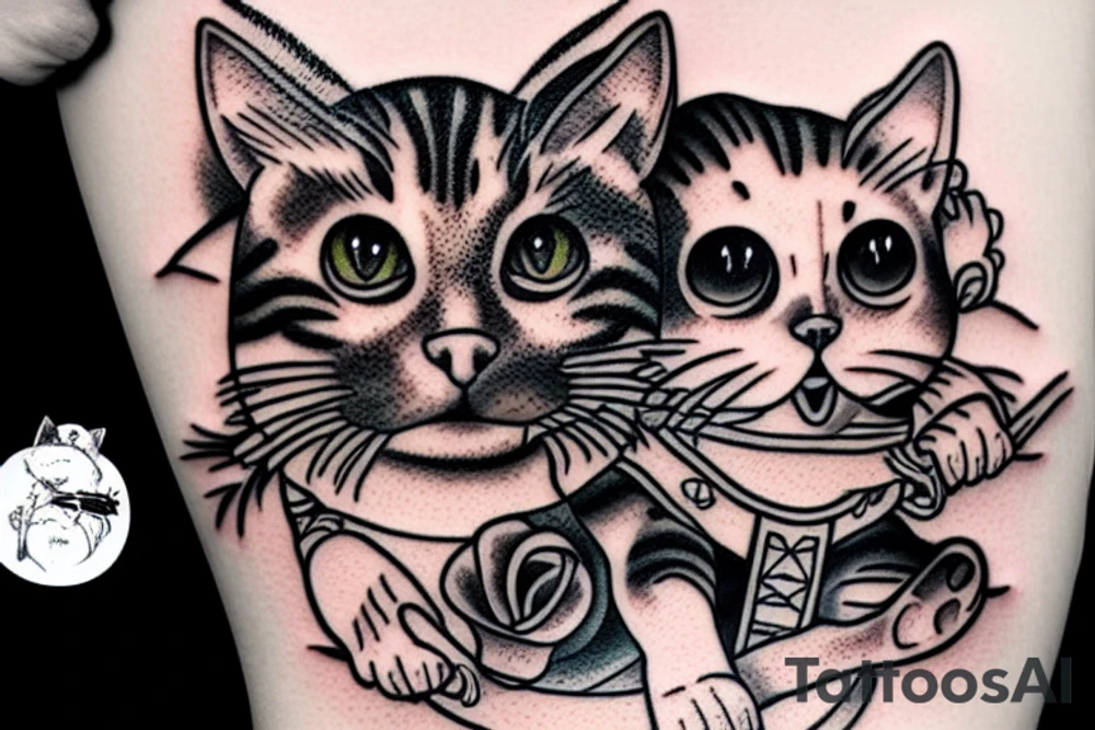 a cat eating jesus tattoo idea