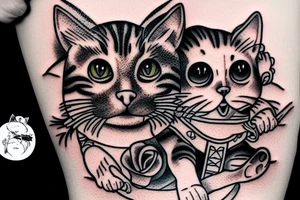 a cat eating jesus tattoo idea