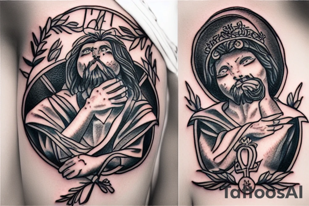 a cat eating jesus tattoo idea