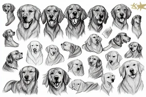 A foot mark of a golden retriever dog tattoo idea