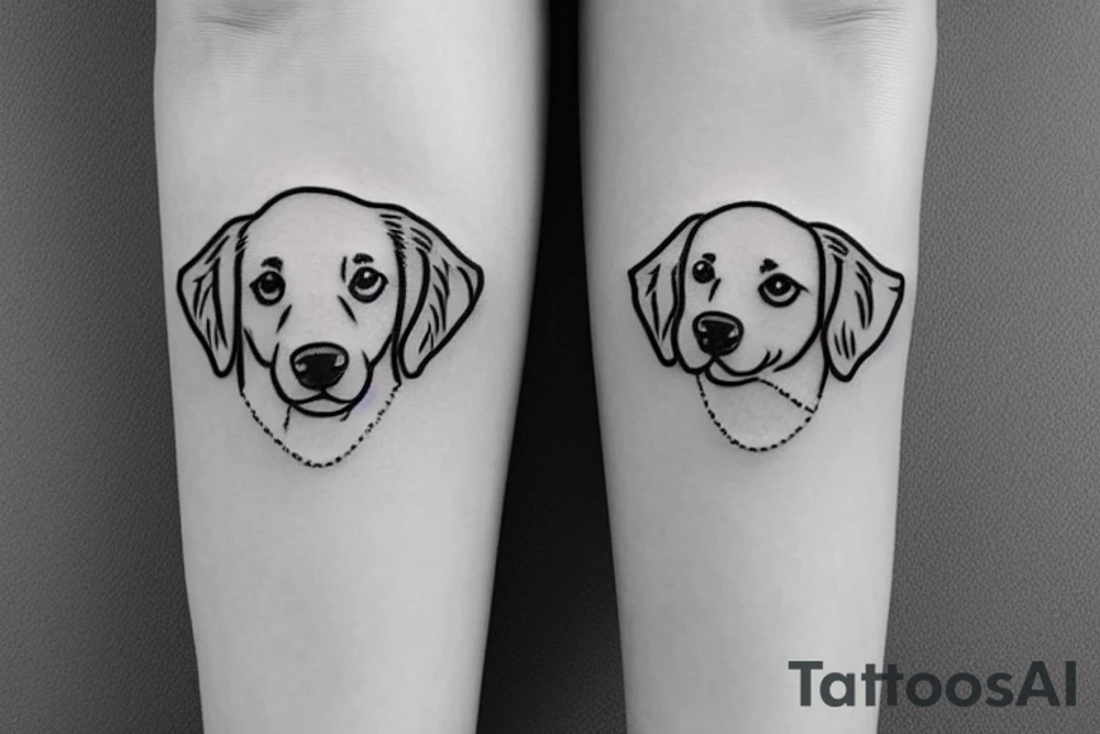A foot mark of a golden retriever dog tattoo idea