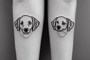 A foot mark of a golden retriever dog tattoo idea