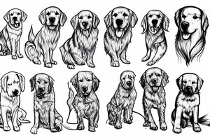 A foot mark of a golden retriever dog tattoo idea