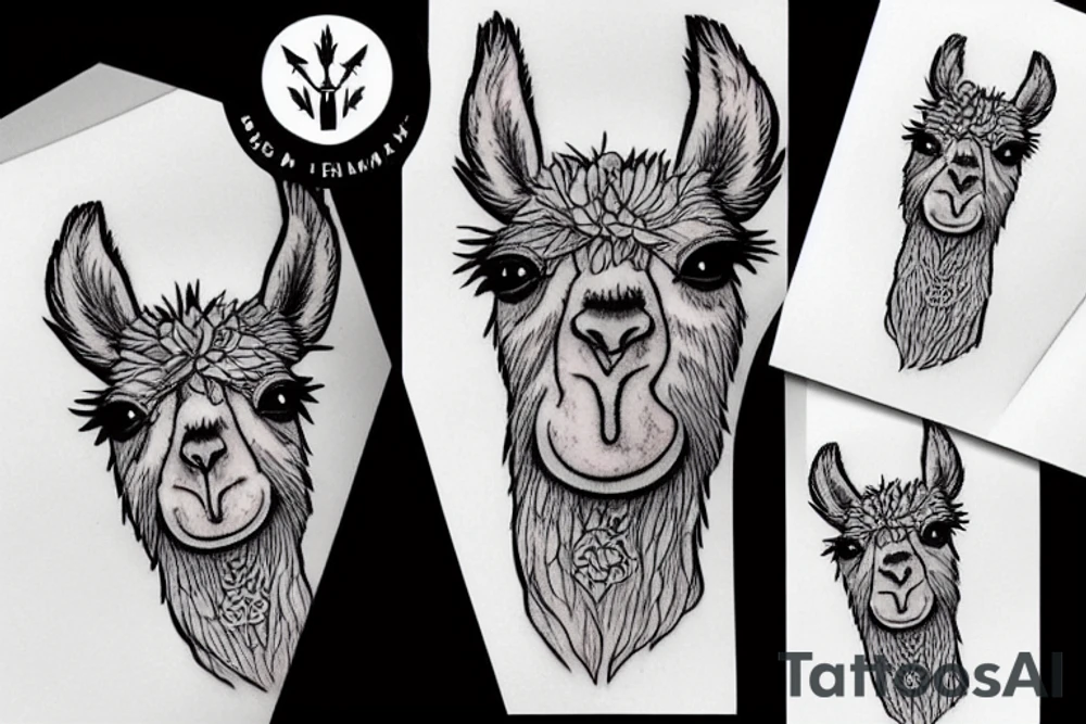 Cool Llama tattoo idea