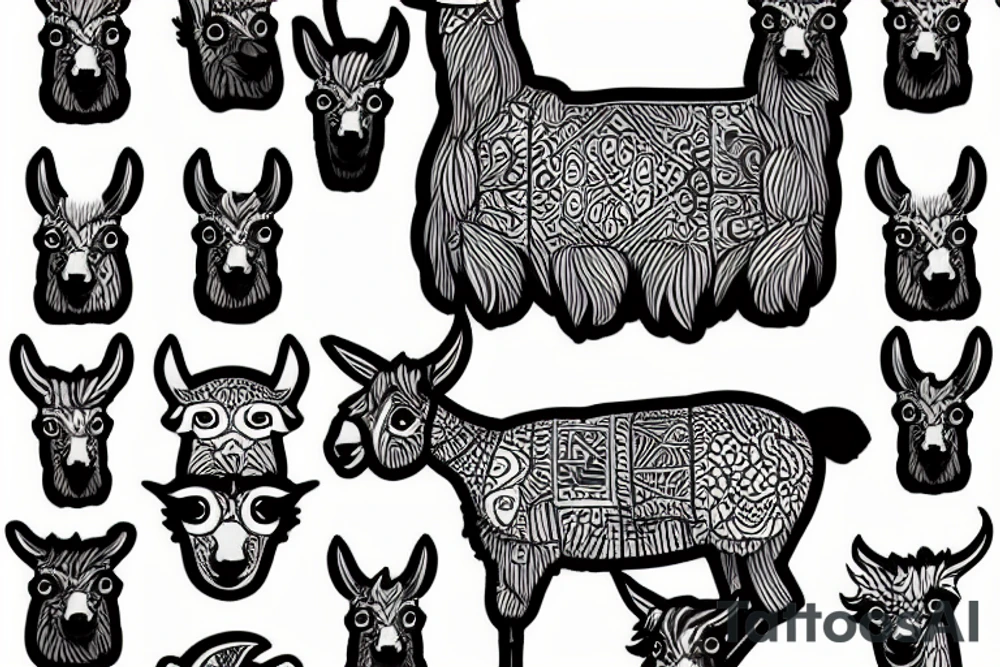 Cool Llama tattoo idea