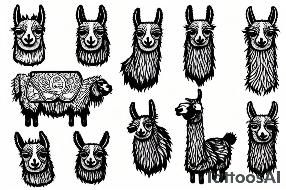 Cool Llama tattoo idea