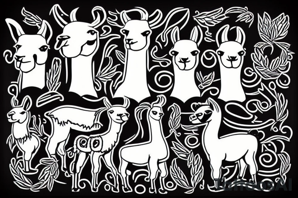 Cool Llama tattoo idea