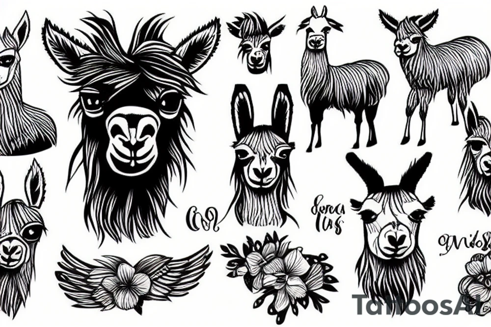 Badass Llama tattoo idea