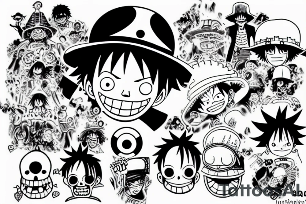 one piece luffy inspire tattoo idea