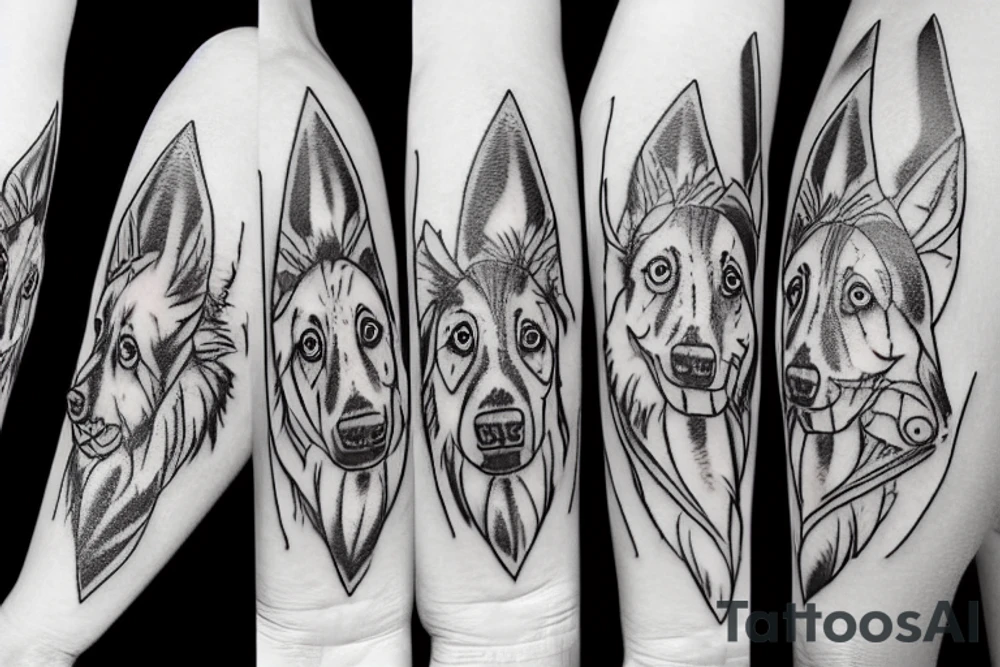 an outline of a german shepherd tattoo idea