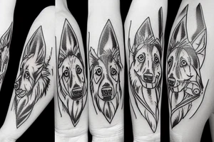 an outline of a german shepherd tattoo idea