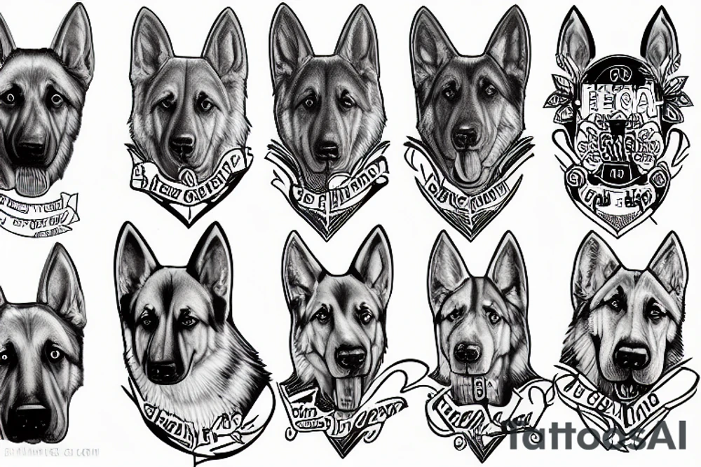 an outline of a german shepherd tattoo idea