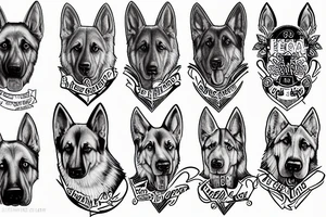 an outline of a german shepherd tattoo idea
