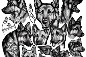 the side profile of a german shepherd tattoo idea