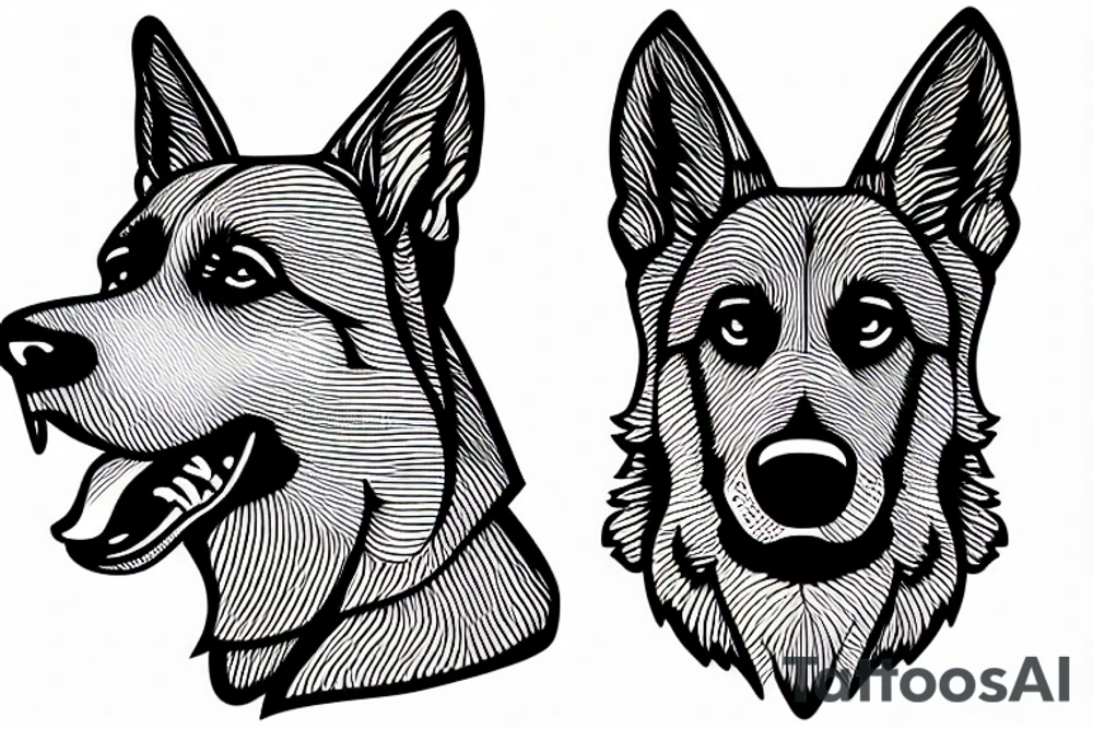 the side profile of a german shepherd tattoo idea