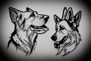 the side profile of a german shepherd tattoo idea