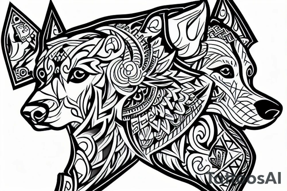 the side profile of a german shepherd tattoo idea