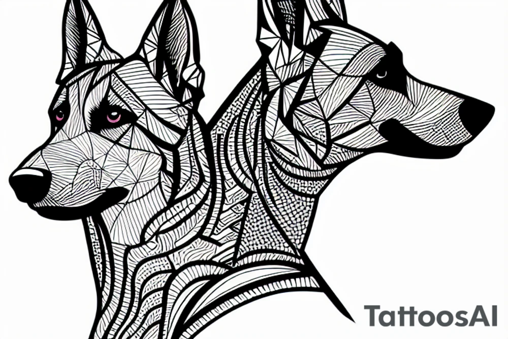 the side profile of a german shepherd tattoo idea