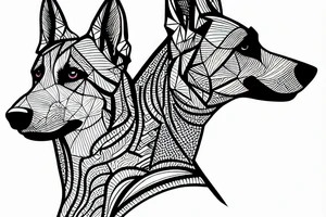 the side profile of a german shepherd tattoo idea