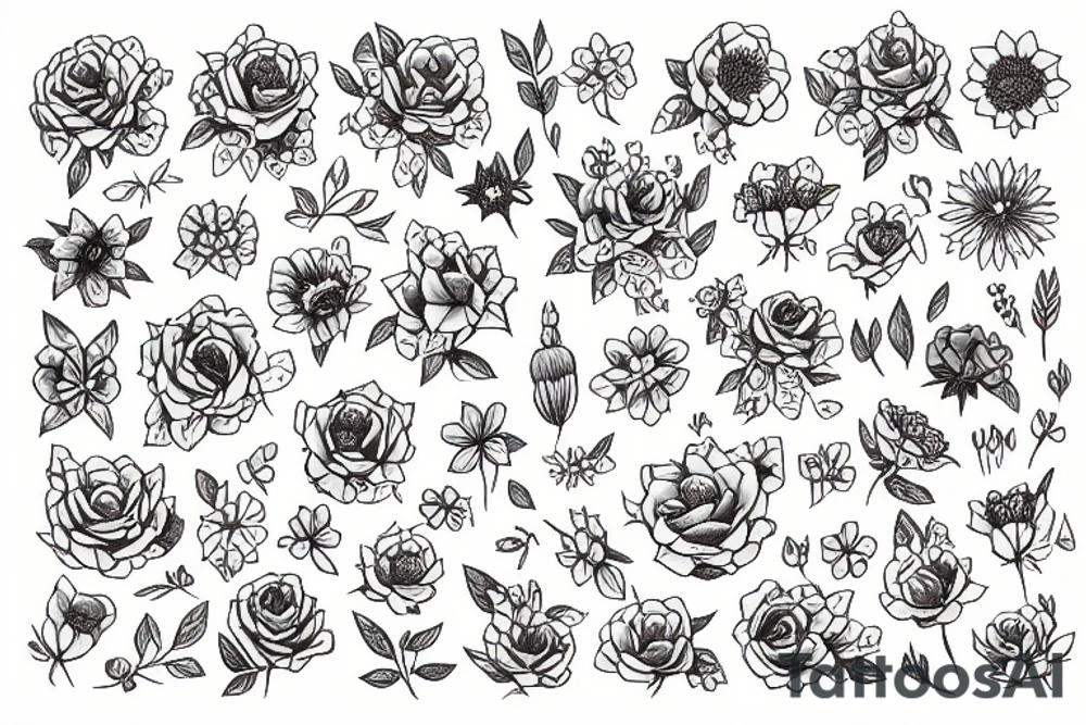 Girl wirh a book fuul o flowers tattoo idea