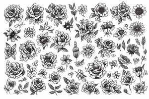 Girl wirh a book fuul o flowers tattoo idea