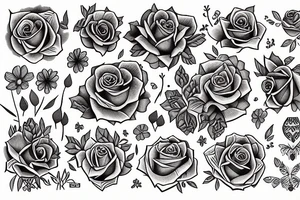 Girl wirh a book fuul o flowers tattoo idea