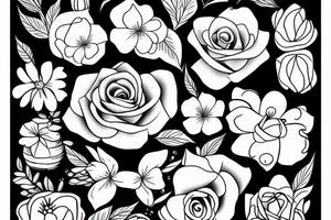 Girl wirh a book fuul o flowers tattoo idea
