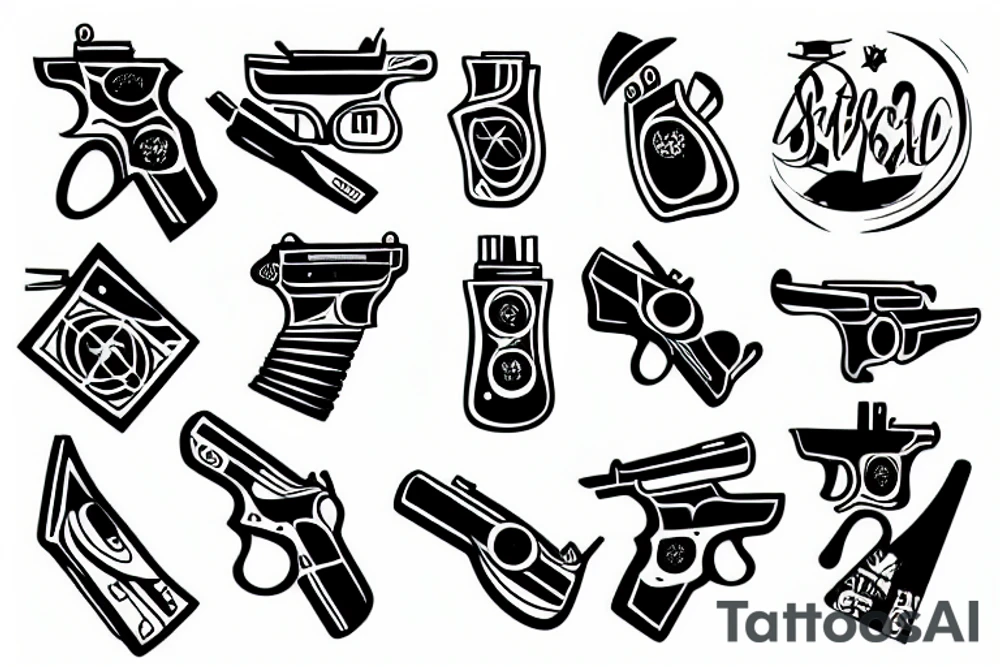 one shot pistol tattoo idea