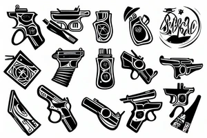 one shot pistol tattoo idea