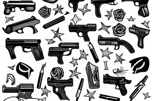 one shot pistol tattoo idea