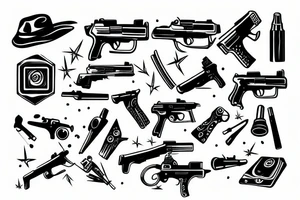one shot pistol tattoo idea