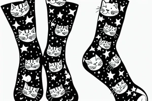 cat walking wearing socks tattoo idea