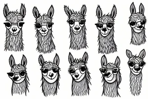 tiny stylish llama tattoo idea