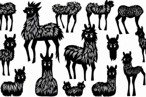 tiny stylish llama tattoo idea