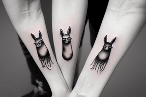 tiny stylish llama tattoo idea