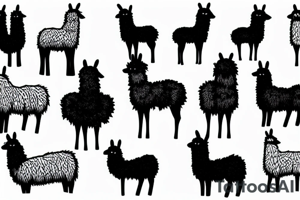 tiny stylish llama tattoo idea
