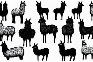 tiny stylish llama tattoo idea
