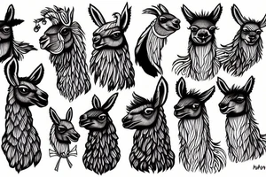funky llama tattoo idea