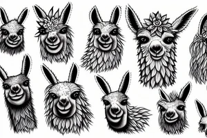 funky llama tattoo idea