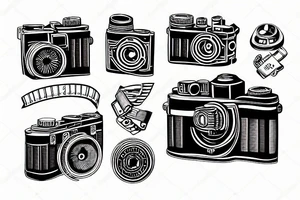 film camera isometric tattoo idea